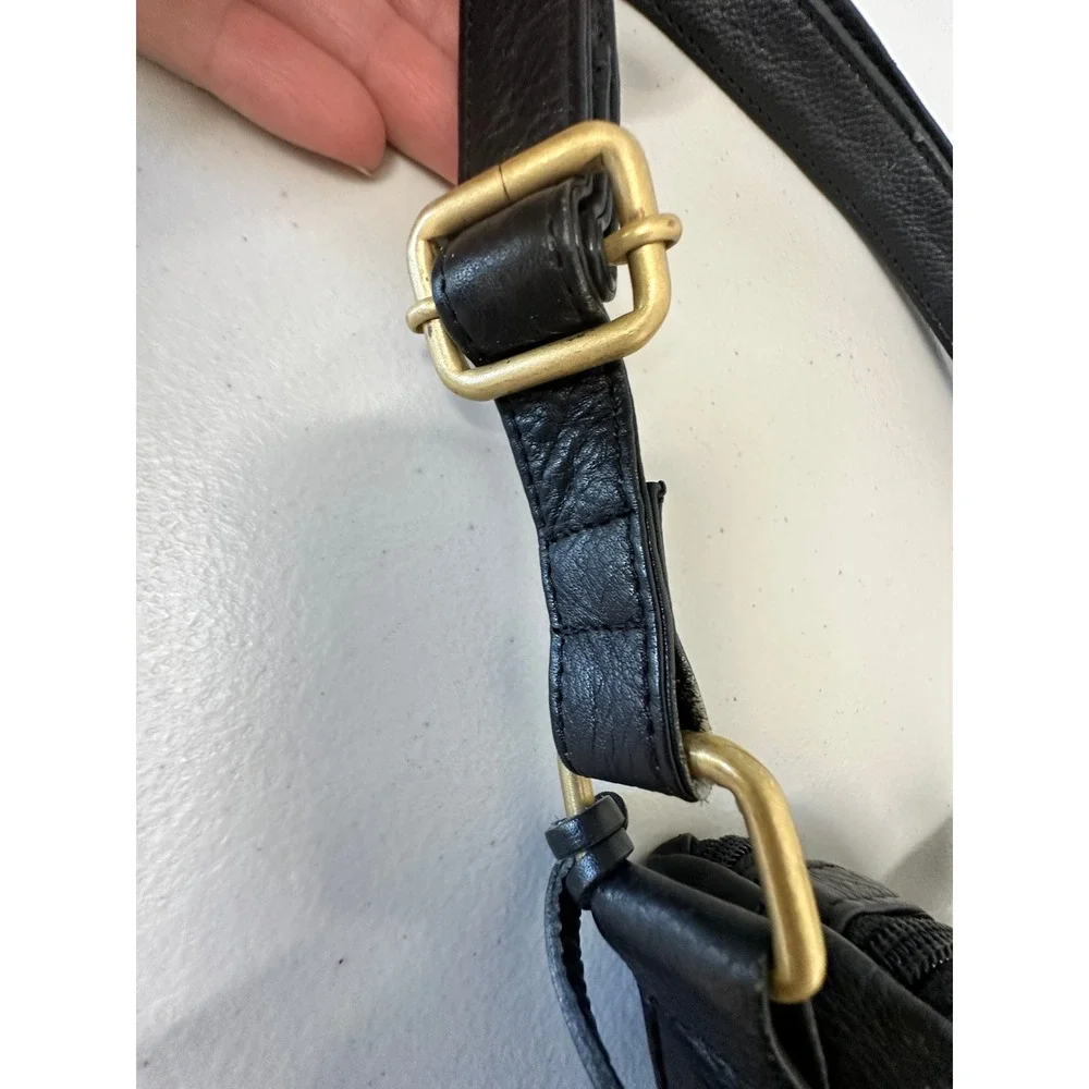 Great American Leather Works Hobo Bag M Black Braided Shoulder Crossbody Bag